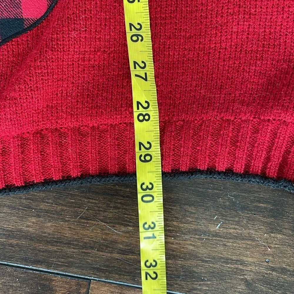 Telluride Dog Sweater Reindeer Elk Plaid Red Size XXL